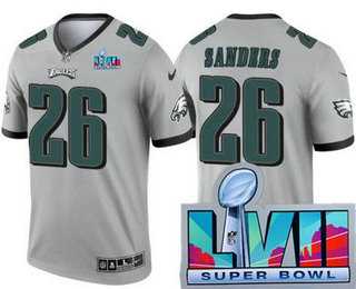 Mens Philadelphia Eagles #26 Miles Sanders Limited Gray Inverted Super Bowl LVII Vapor Jersey